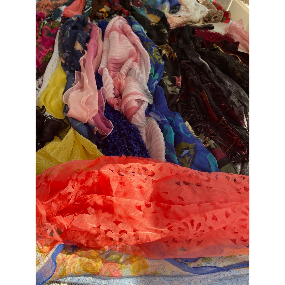 Assorted Womens Scarf Lot Pashmina Silk Velvet Burnout Floral Chiffon Bundle 43 - Picture 6 of 15